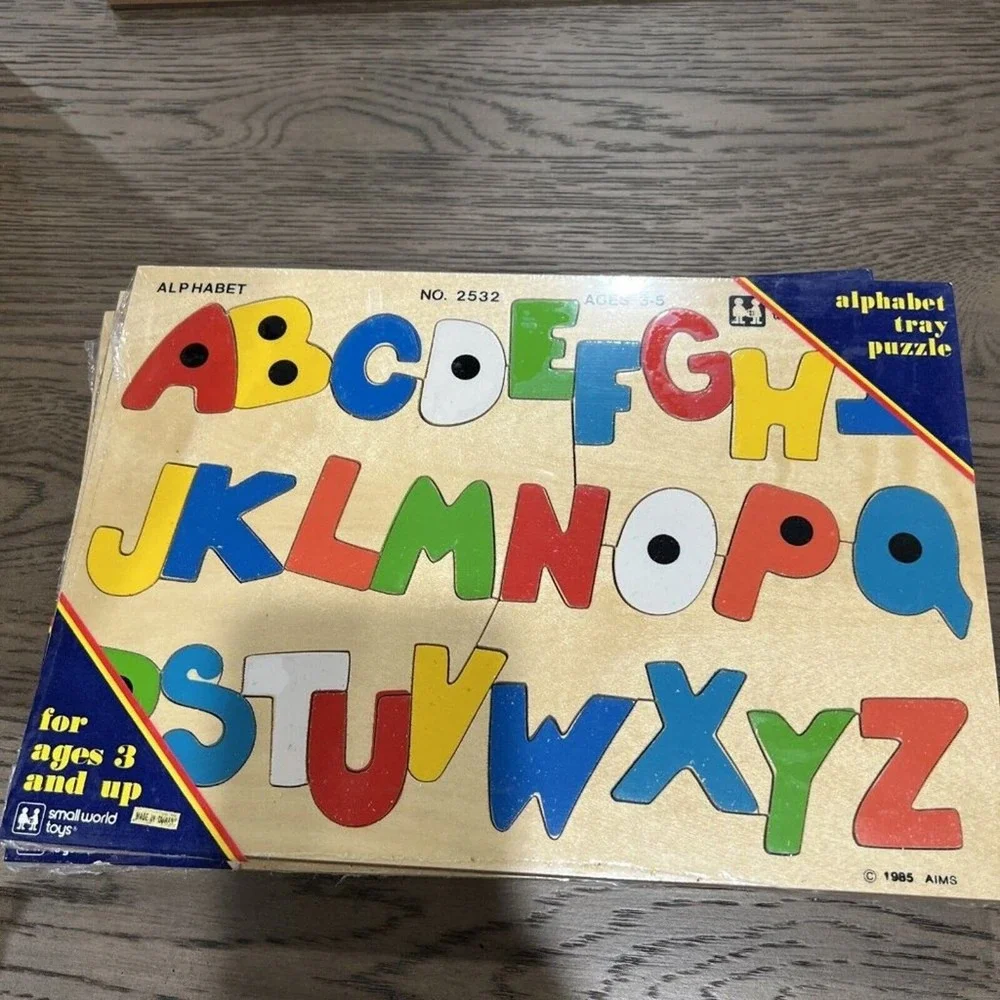 Vintage Alphabet Puzzle 1985 Still In Package‎ Wooden Colorful Classic Nostalgia